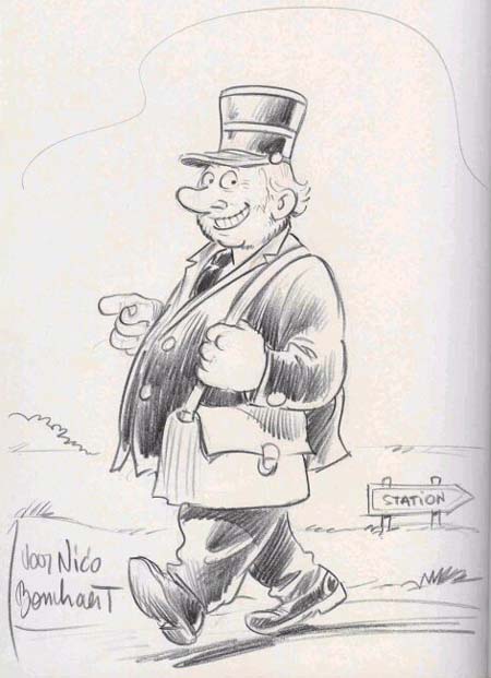 Tekening signering Urbanus door Jan Bosschaert