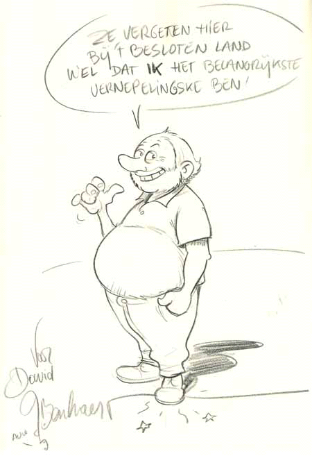 Tekening signering Urbanus door Jan Bosschaert