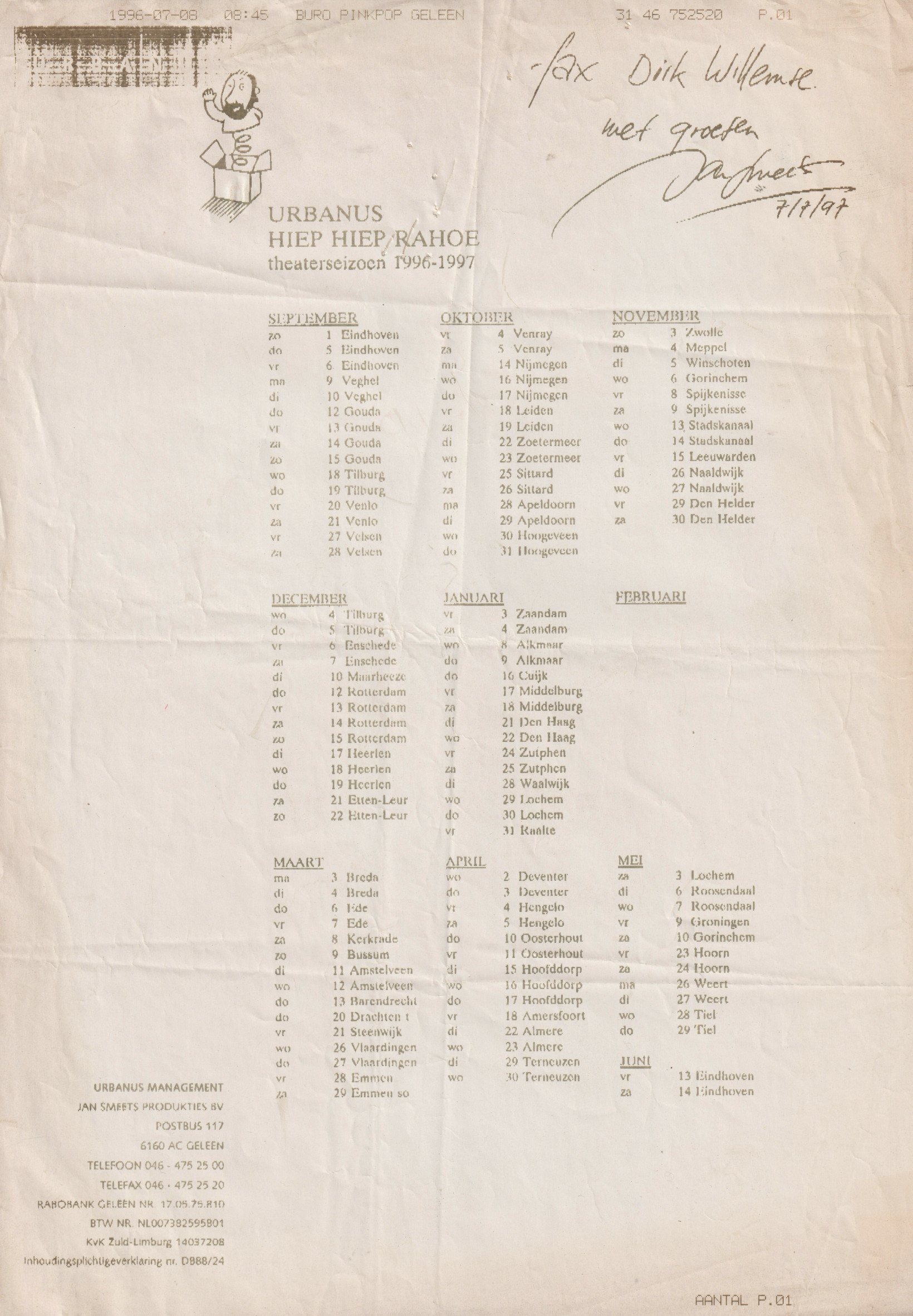 Urbanus Tour 1996 / 1997 Nederland